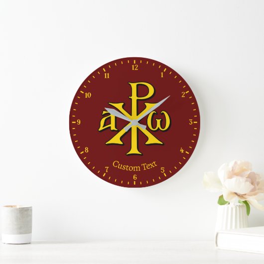 Chi Rho Christogram Wall Clock ラージ壁時計 (ホーム)