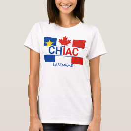 Chiac Acadianカナダ国旗のカスタマイズTシャツ Tシャツ