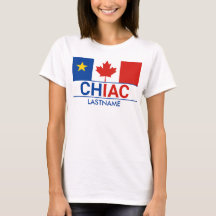 Chiac Acadianカナダ国旗のカスタマイズTシャツ