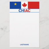 Chiac Acadianカナダ国旗の個人用設定 便箋 (正面)