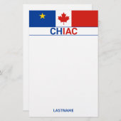 Chiac Acadianカナダ国旗の個人用設定 便箋 (正面/裏面)