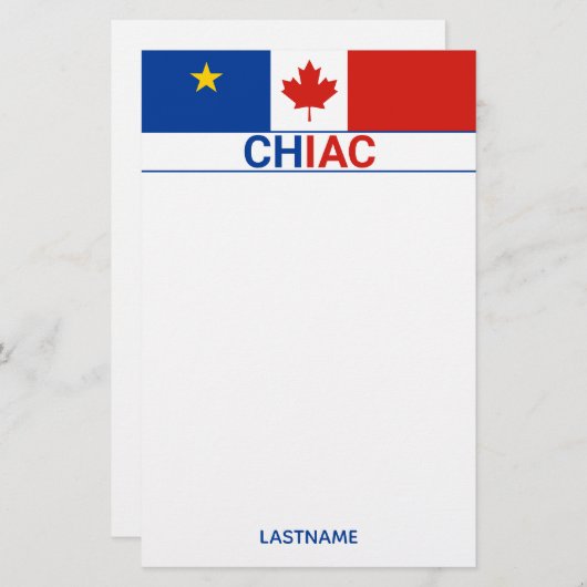 Chiac Acadianカナダ国旗の個人用設定 便箋 (正面/裏面)