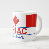 Chiac Acadianカナダ国旗の姓 ジャンボコーヒーマグカップ (正面右)