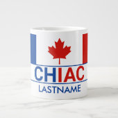 Chiac Acadianカナダ国旗の姓 ジャンボコーヒーマグカップ (正面)