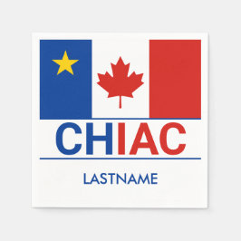 Chiac Acadianカナダ国旗の姓 スタンダードカクテルナプキン