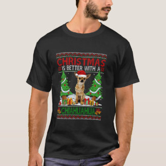 Chiahua醜いChristmaとクリスマスの方が良い Tシャツ