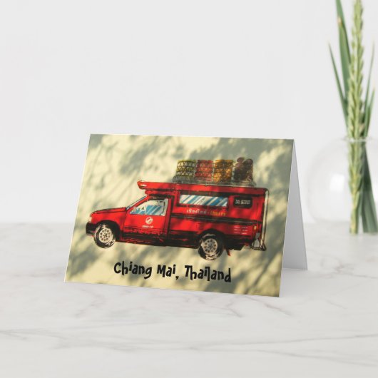Chiang Maiの赤いタクシー カード (正面)