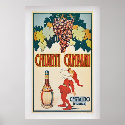 Chianti Campani Vintage Wine Advertising Poster 1 ポスター (正面)