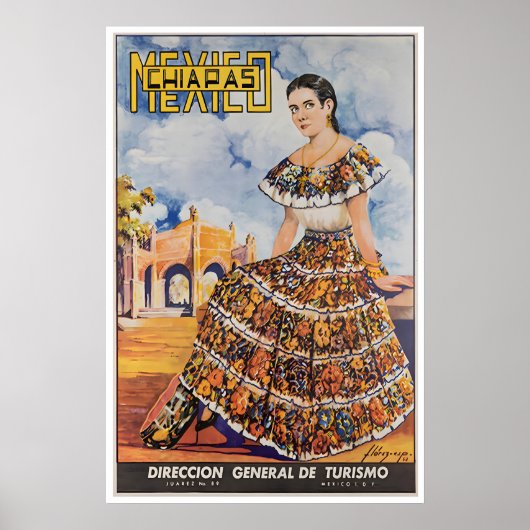 Chiapas Travel Poster Mexico Art Mexican Print ポスター (正面)