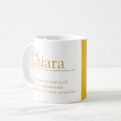 Chiara name definition custom photo white gold コーヒーマグカップ (正面左)