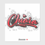 Chiara red Heart Graffiti Aufkleber Sticker シール (シート)