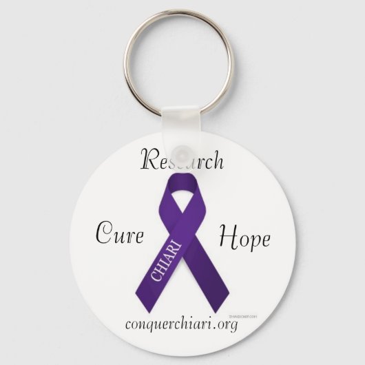 CHIARI, Cure, Hope, Research, conquerchiari.org キーホルダー (正面)