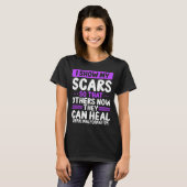 Chiari Malformation Awareness Scar Purple Ribbon Tシャツ (正面フル)