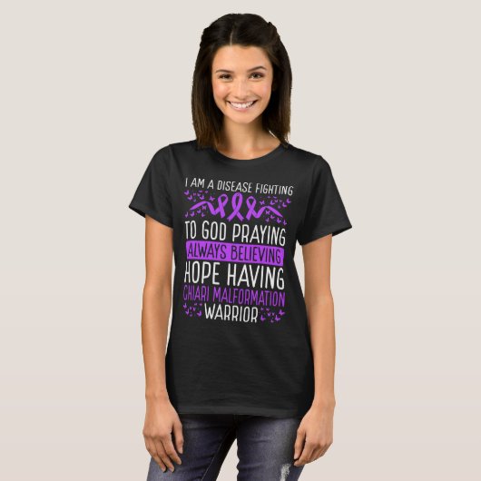 Chiari Malformation Warrior Awareness Ribbon Tシャツ (正面フル)