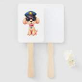 Chibi Anime Police Poodle Dog ハンドファン (正面&裏面)