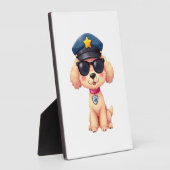 Chibi Anime Police Poodle Dog フォトプラーク (側面)