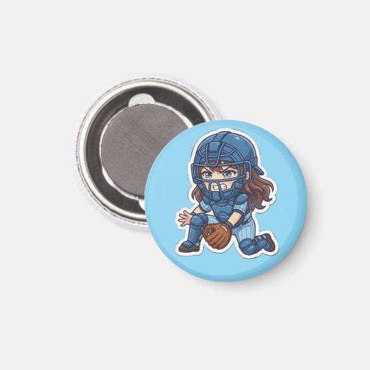 Chibi Baseball 2026 Edition - Catcher Blocking マグネット (正面/裏面)