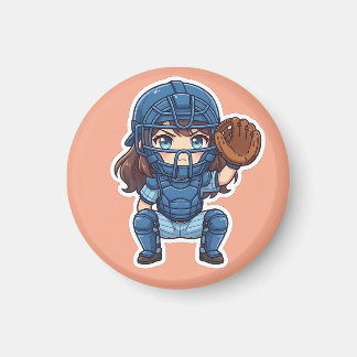 Chibi Baseball 2026 Edition - Catcher Squat マグネット