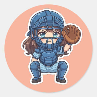 Chibi Baseball 2026 Edition - Catcher Squat ラウンドシール