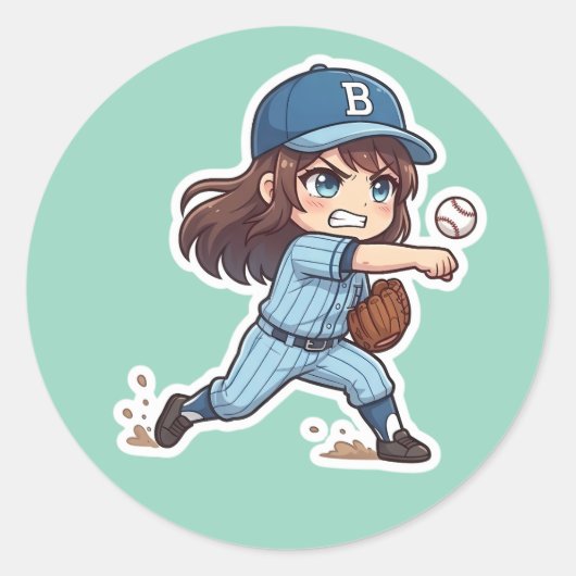 Chibi Baseball 2026 Edition - Pitcher Release ラウンドシール (正面)