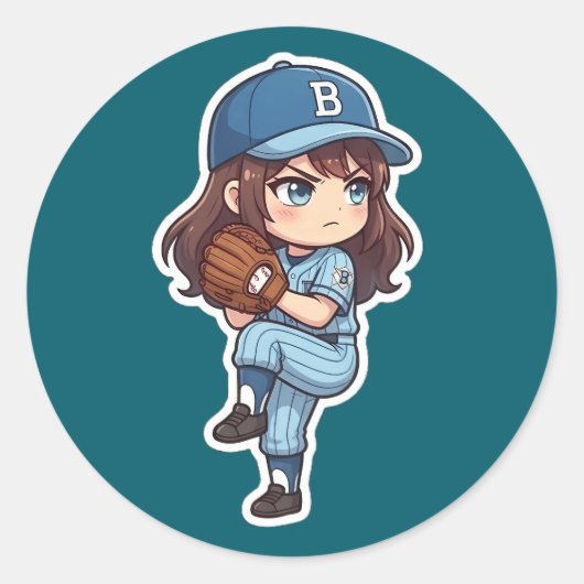 Chibi Baseball 2026 Edition - Pitcher Set ラウンドシール (正面)