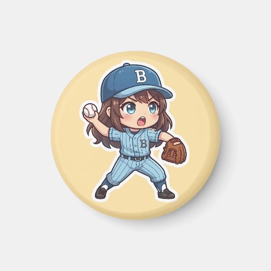 Chibi Baseball 2026 Edition - Pitcher Stride マグネット (正面)