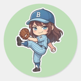 Chibi Baseball 2026 Edition - Pitcher Wind-up ラウンドシール
