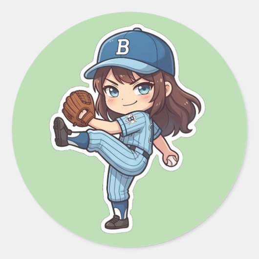 Chibi Baseball 2026 Edition - Pitcher Wind-up ラウンドシール (正面)