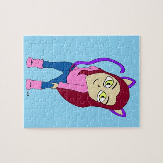 chibi catgirl ジグソーパズル (横)