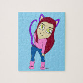 chibi catgirl  ジグソーパズル (縦)