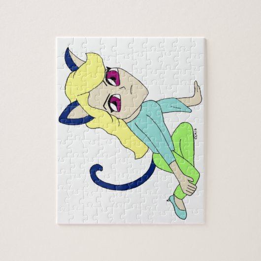 chibi catgirl ジグソーパズル (縦)