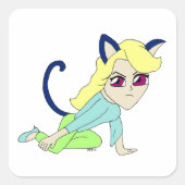 chibi catgirl スクエアシール (正面)