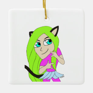 chibi catgirl セラミックオーナメント