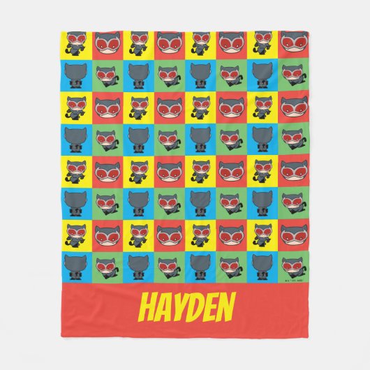 Chibi Catwoman Character Poses フリースブランケット (正面)