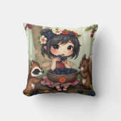 Chibi Fairy and Forest Animals  クッション (正面)