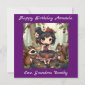 Chibi Fairy Birthday | Coloring page カード (正面)