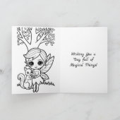 Chibi Fairy Birthday | Coloring page カード (内部)
