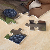 Chibi Fairy Eating Blackberries with Forest Friend ジグソーパズル (側面)