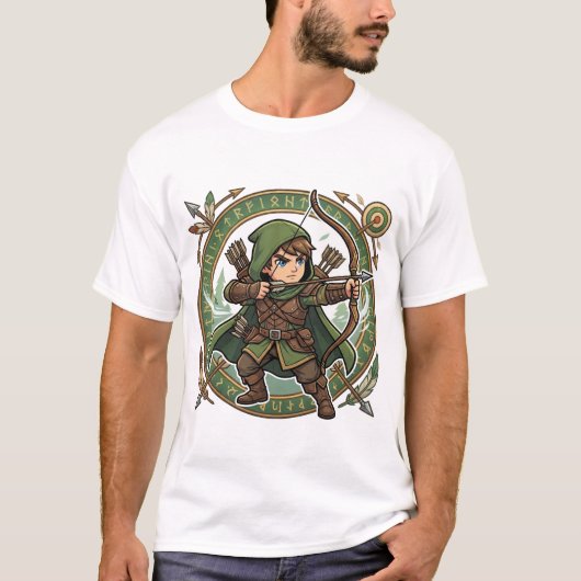 Chibi Forest Archer Way of the Archer Kanji Tシャツ (正面)