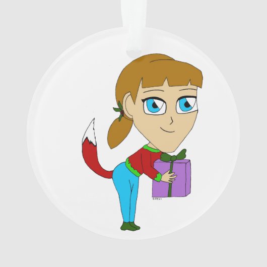 chibi foxy girl    オーナメント (裏面)