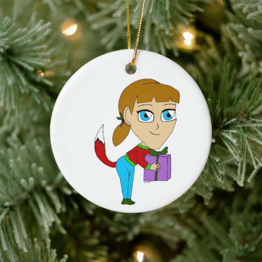 chibi foxy girl    セラミックオーナメント (ツリー)