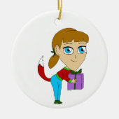 chibi foxy girl    セラミックオーナメント (正面)