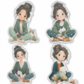 Chibi Girl Sticker Sheet シール (正面)