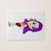 chibi girl with a bunny tail ジグソーパズル (横)