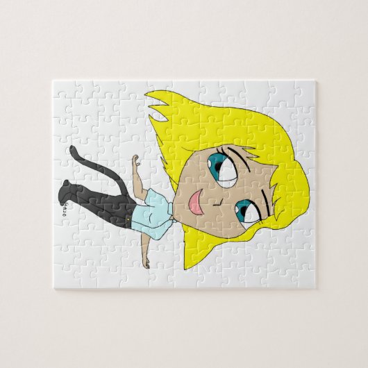 chibi girl with a tail  ジグソーパズル (横)