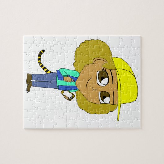 chibi girl with a tiger tail ジグソーパズル (横)