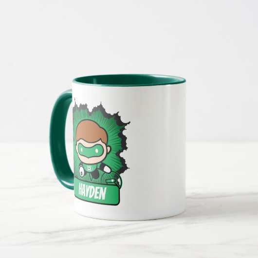 Chibi Green Lantern Flying Through Space マグカップ (正面左)
