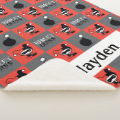 Chibi Harley Quinn Checker Pattern シェルパブランケット (3/4)