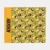 Chibi Heroine Dance Pattern フリースブランケット (正面(横))