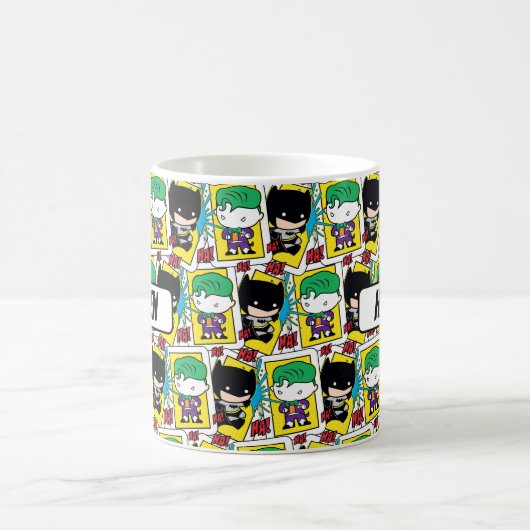 Chibi Joker and Batman Playing Card Pattern コーヒーマグカップ (中央)